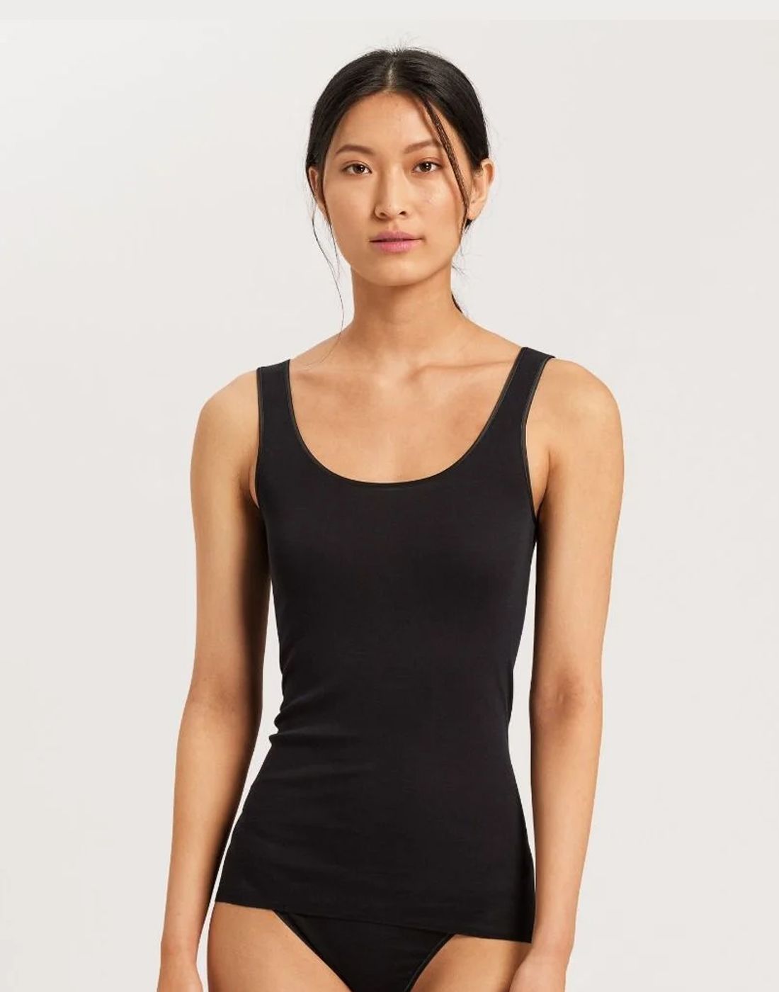 hanro bomull tank top svart