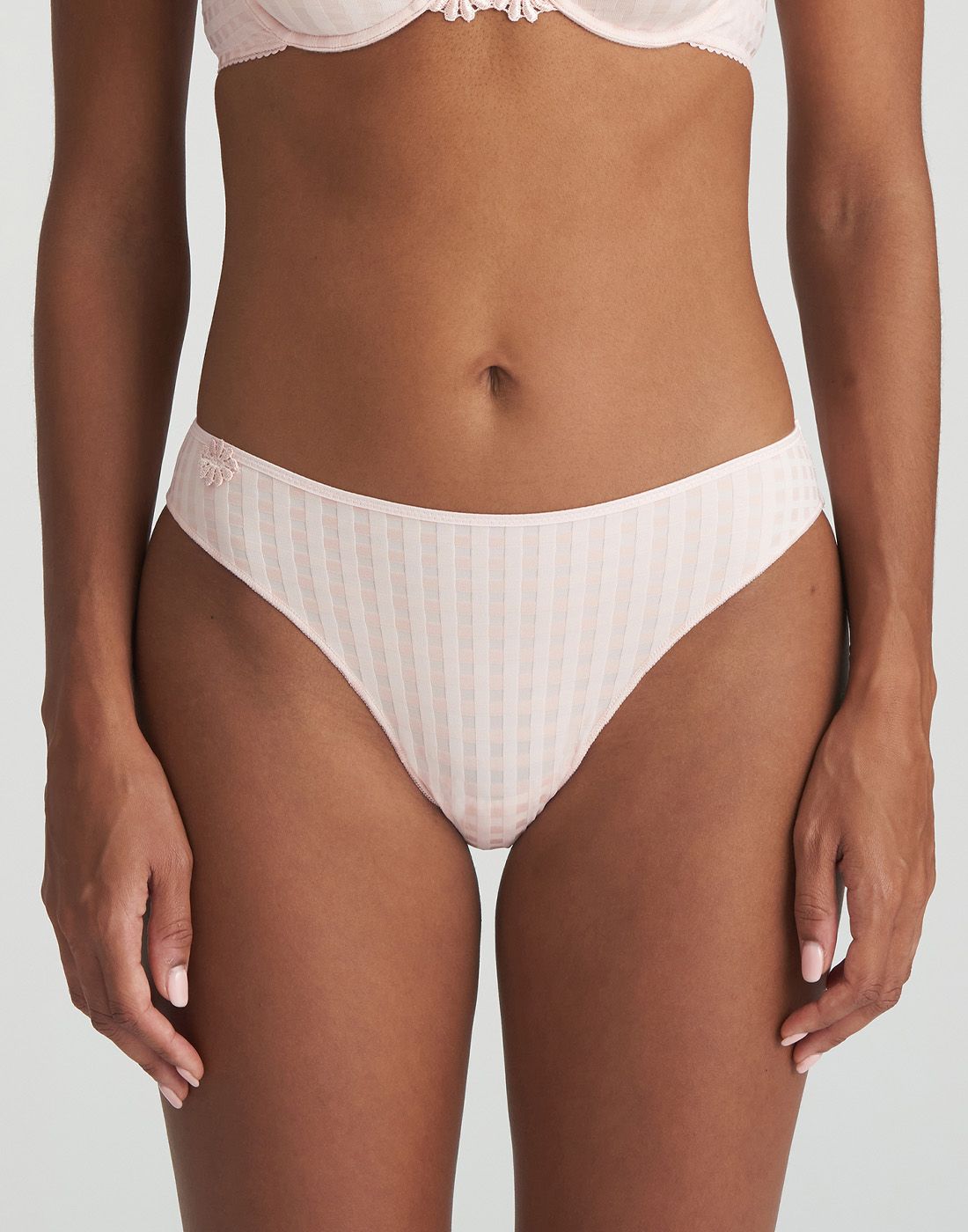 marie jo avero pearly pink rio truse1 jente i truse med rutete mønster fra marie jo avero