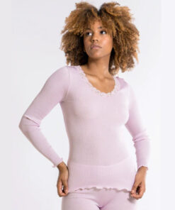 oscalito langermet ull silke genser blonde lys rosa