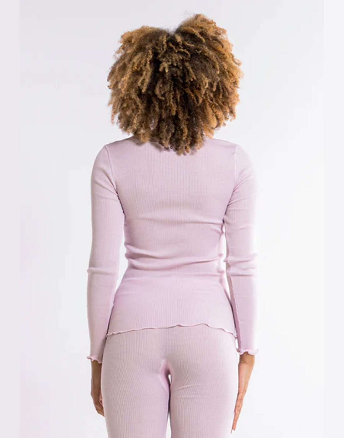 oscalito langermet ull silke genser blonde lys rosa