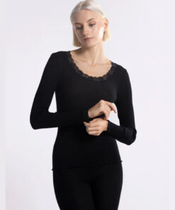 oscalito langermet ull silke genser blonde svart