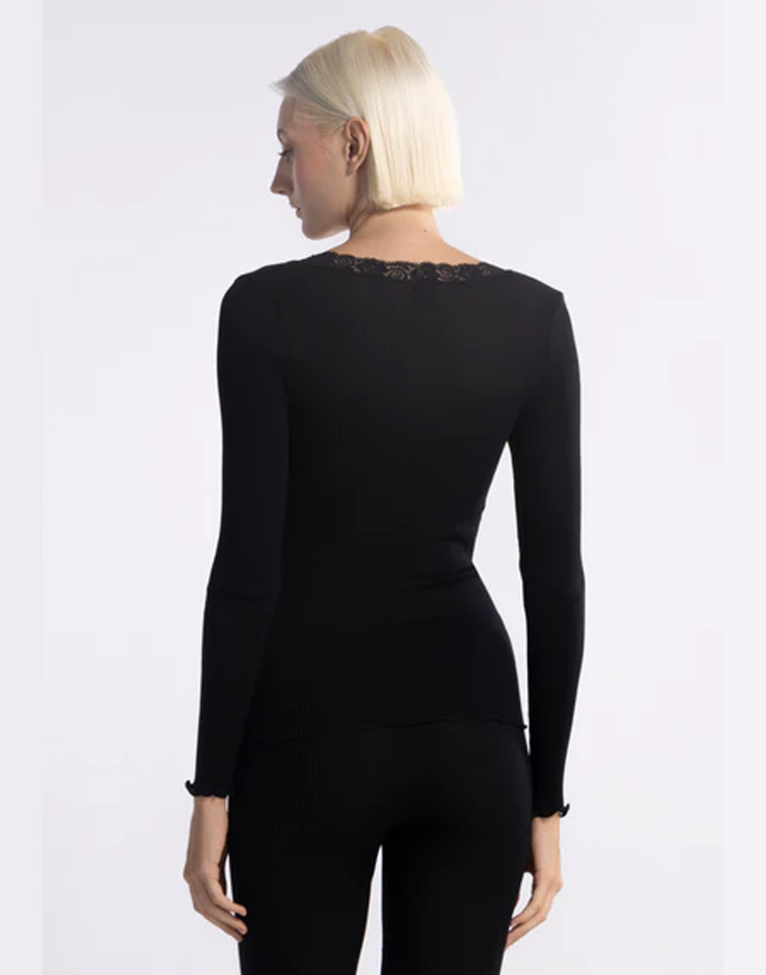 oscalito langermet ull silke genser blonde svart