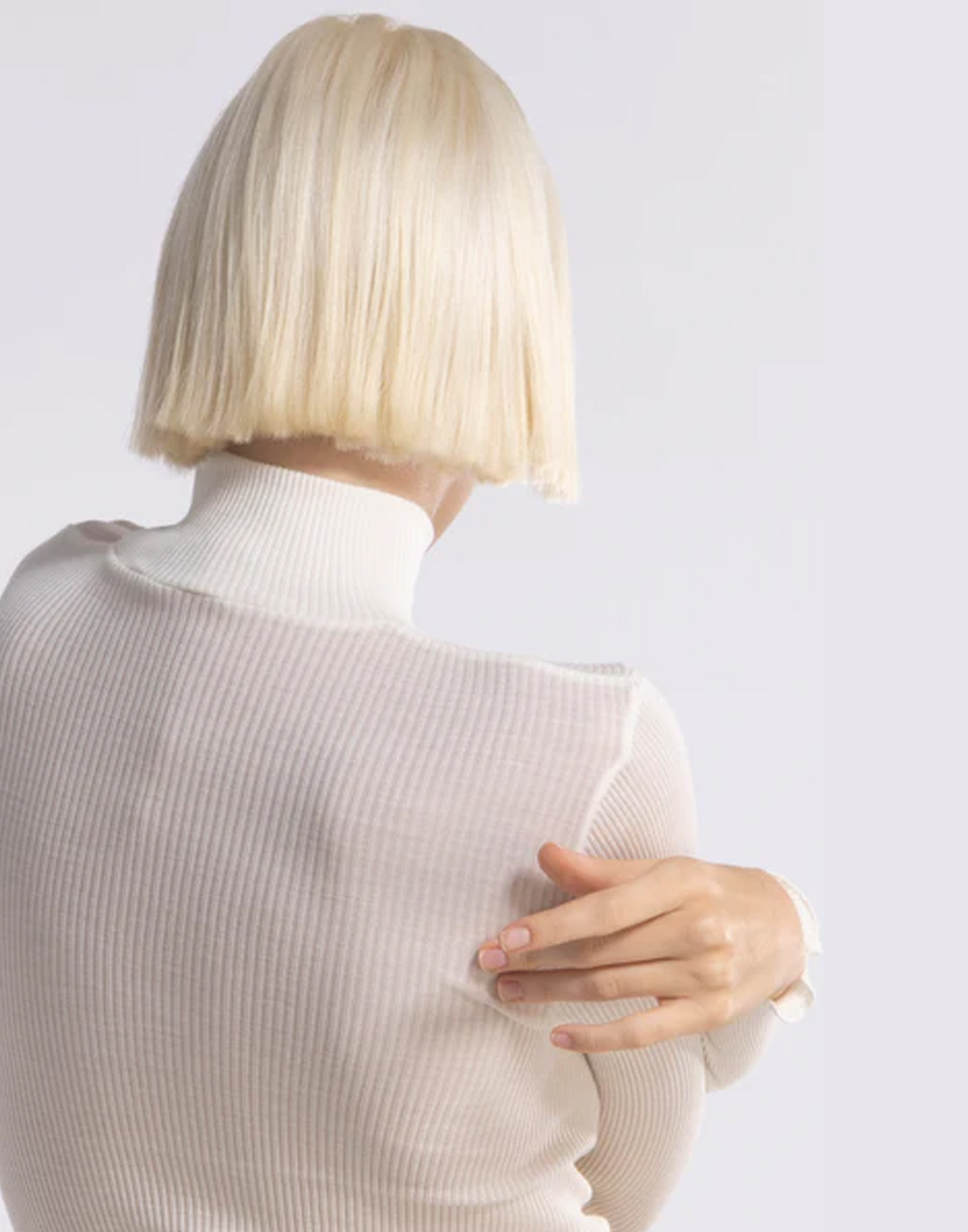 oscalito langermet genser med høy hals offwhite