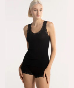oscalito ull silke tank topp svart