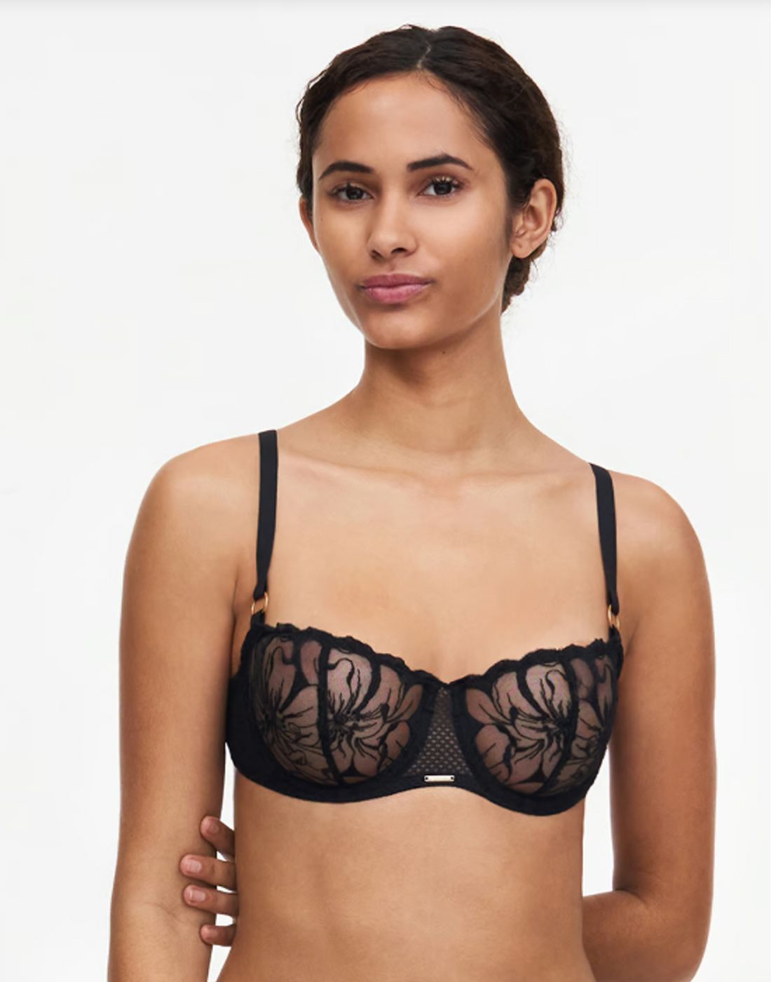 chantelle fleurs demi BH svart3 chantelle fleurs BH svart