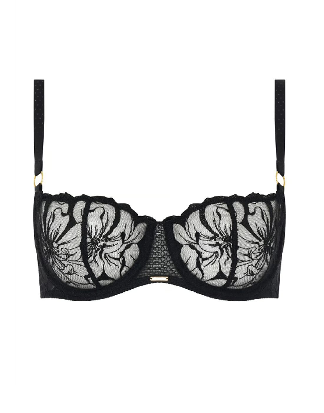 chantelle fleurs demi BH svart4 chantelle fleurs BH svart
