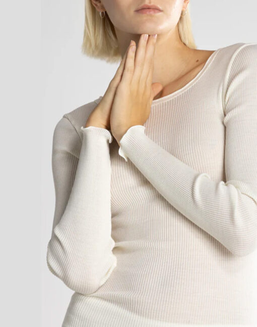 Oscalito ull silke genser undertøy creme offwhite