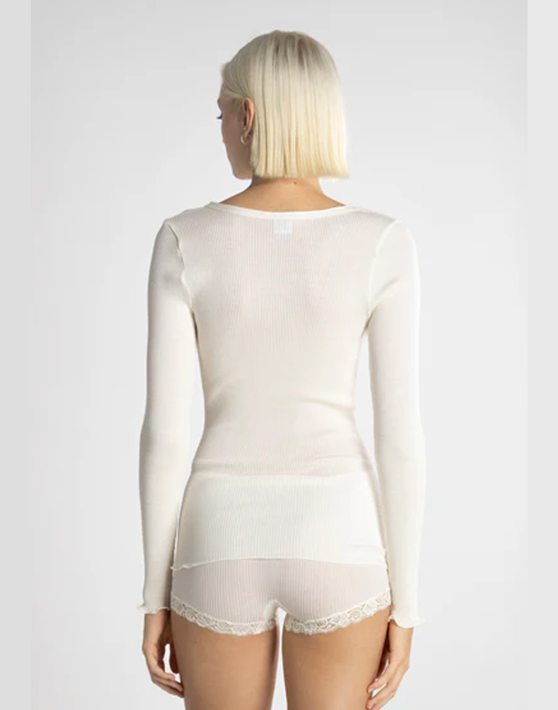 Oscalito ull silke genser undertøy creme offwhite