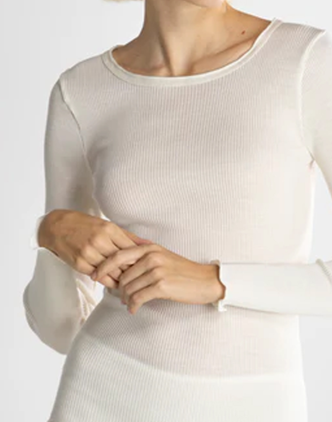 Oscalito ull silke genser undertøy creme offwhite