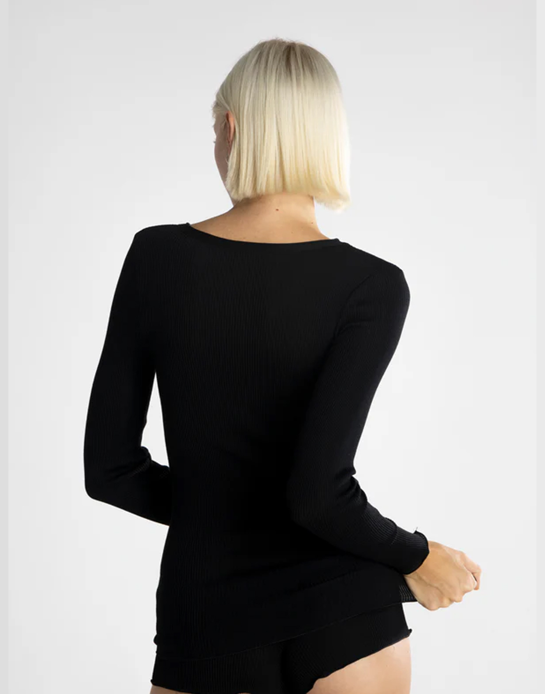 oscalito ull silke genser undertøy svart