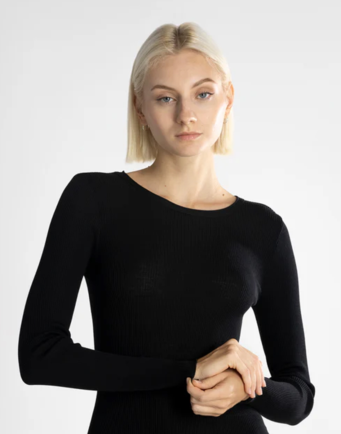 oscalito ull silke genser undertøy svart