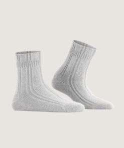 falke bedsock ullsokk silver grå