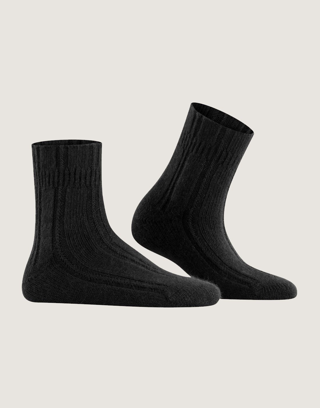 falke nattsokk angora ull svart falke bedsock nattsokker ull black