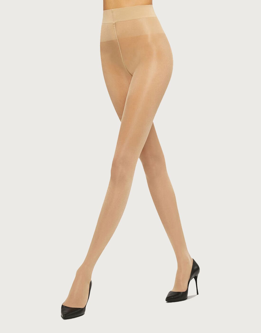 Satin Touch 20 strømpebukse cosmetic kvinne med beige brun strømpebukse og svarte høye heler