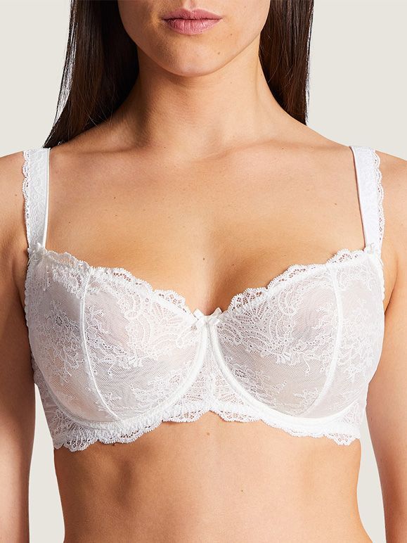 aubade bh opale balconette hvit blonder