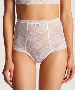 aubade høy truse blonder opale hvit