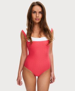 paula swordfish badedrakt coral rød