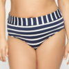 High waist bikinitruse i blå og hvite striper fra merket salta bad