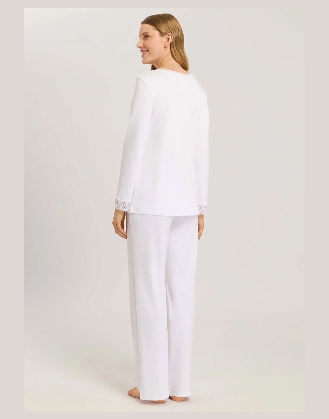 hanro moments pysjamas hvit med blonder