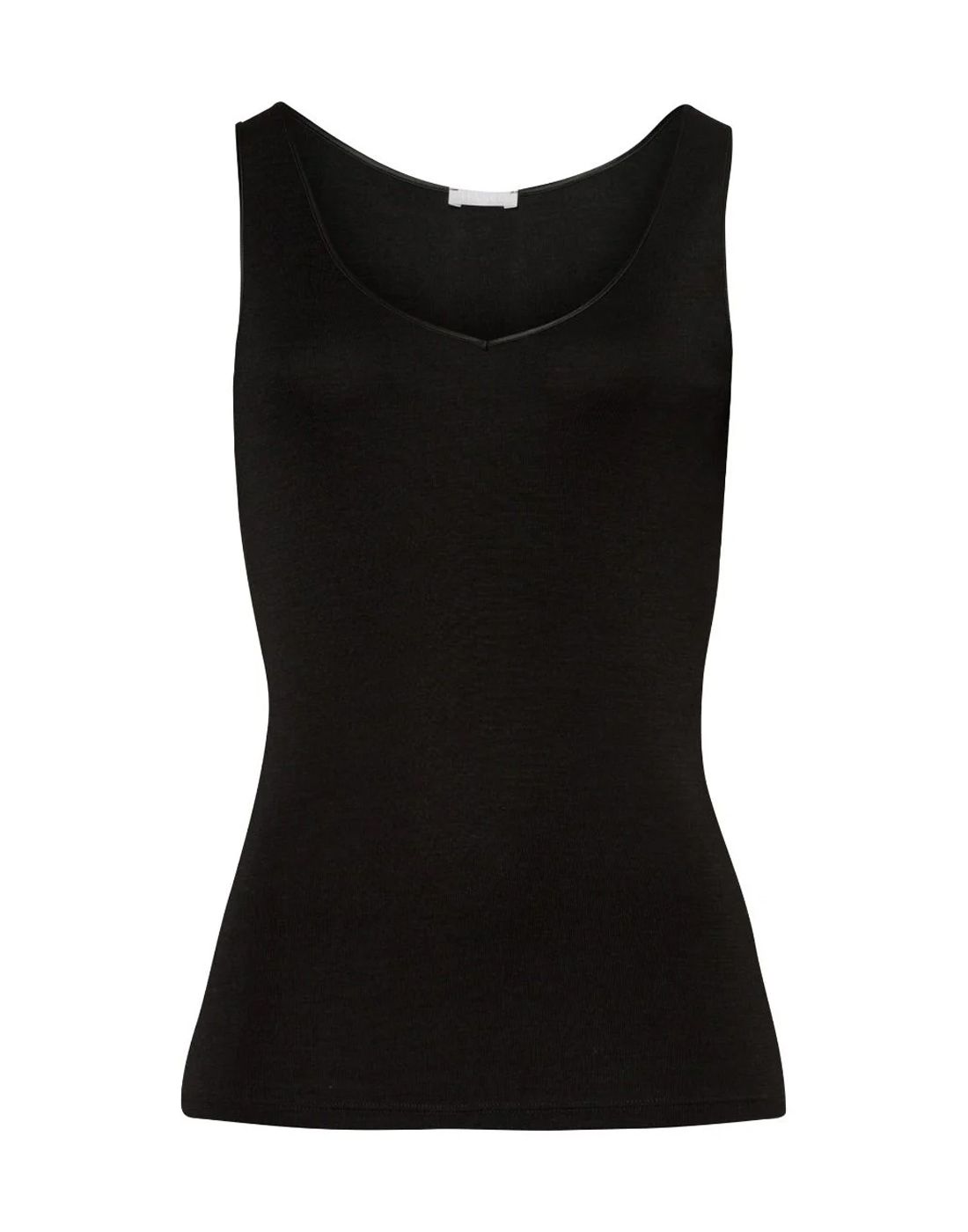 hanro woolen silk ulltopp svart