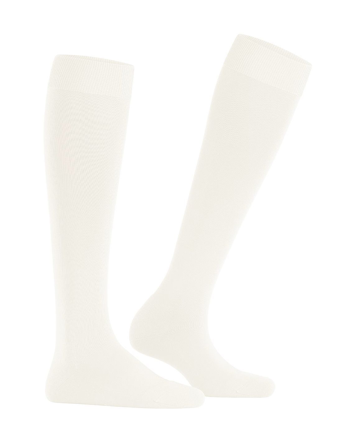 knestrømpe hvit merinoull falke