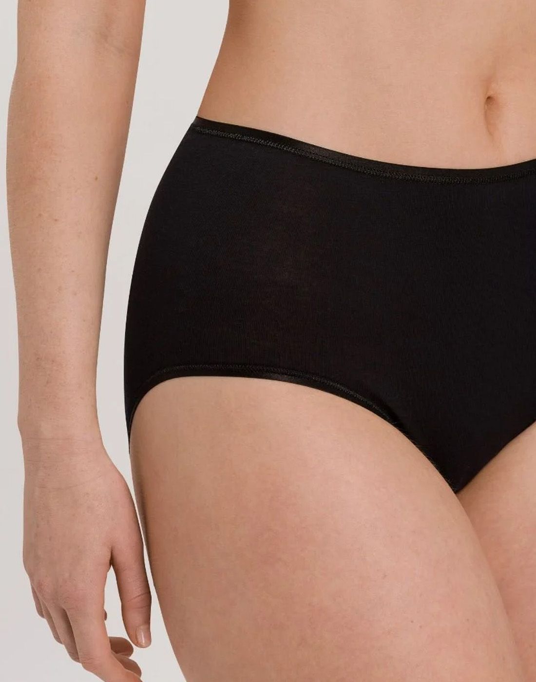 hanro cotton seamless høy truse svart