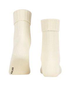 falke striggings ribbet ullsokk offwhite hvit