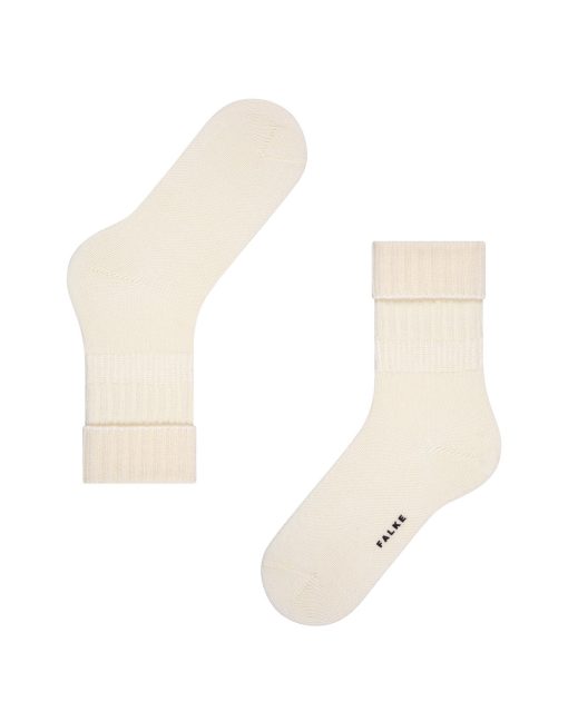 falke striggings ribbet ullsokk offwhite hvit