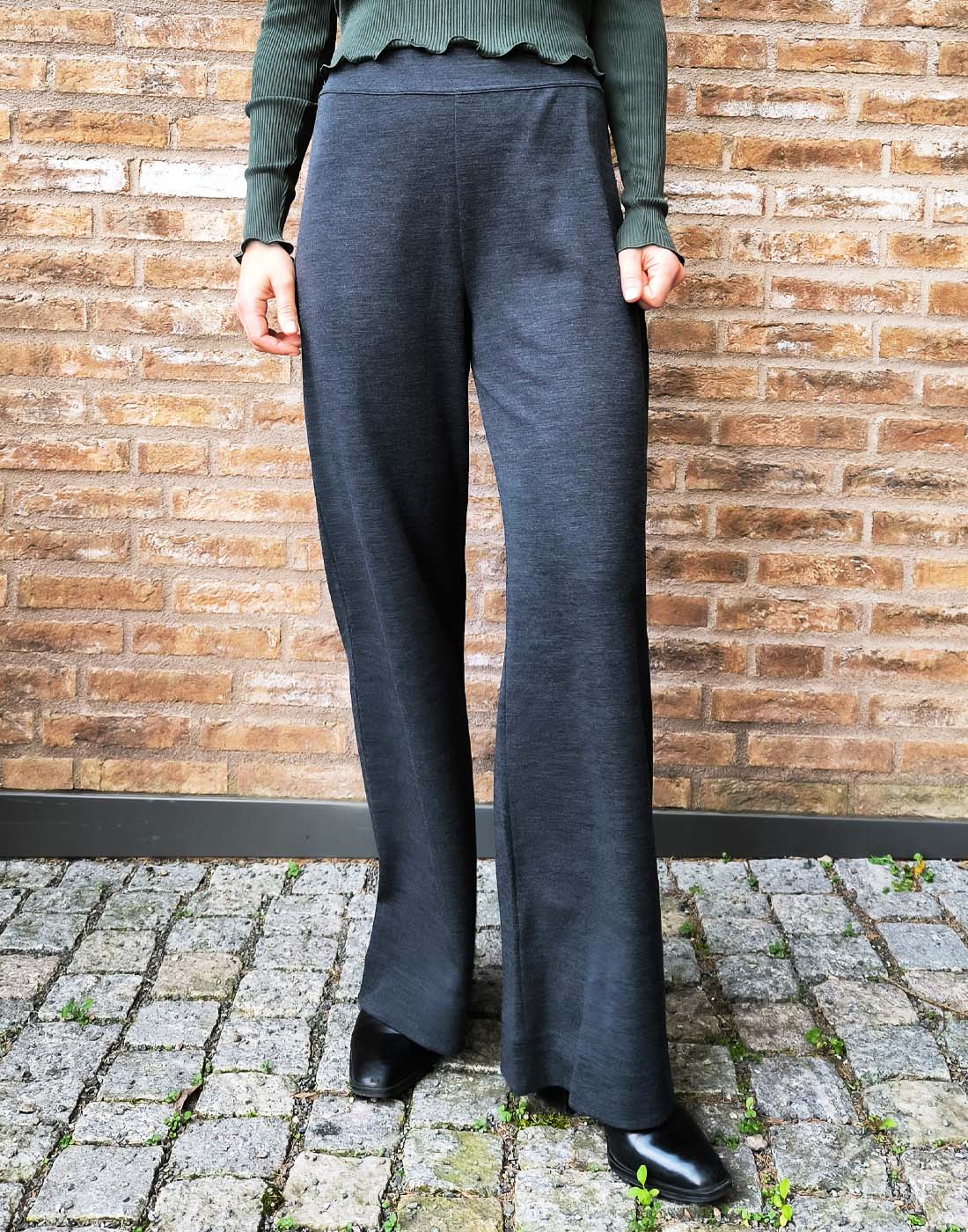 bukse rett mørkegrå oscalito ull silke bukse ardesia grå