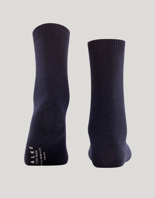 falke cosy wool ullsokk dark navy blå