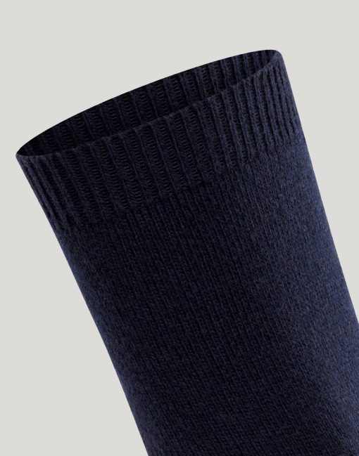 falke cosy wool ullsokk dark navy blå