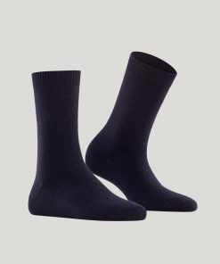 falke cosy wool ullsokk dark navy blå