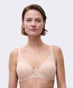 Chantelle festivite plunge t-skjorte bh golden beige