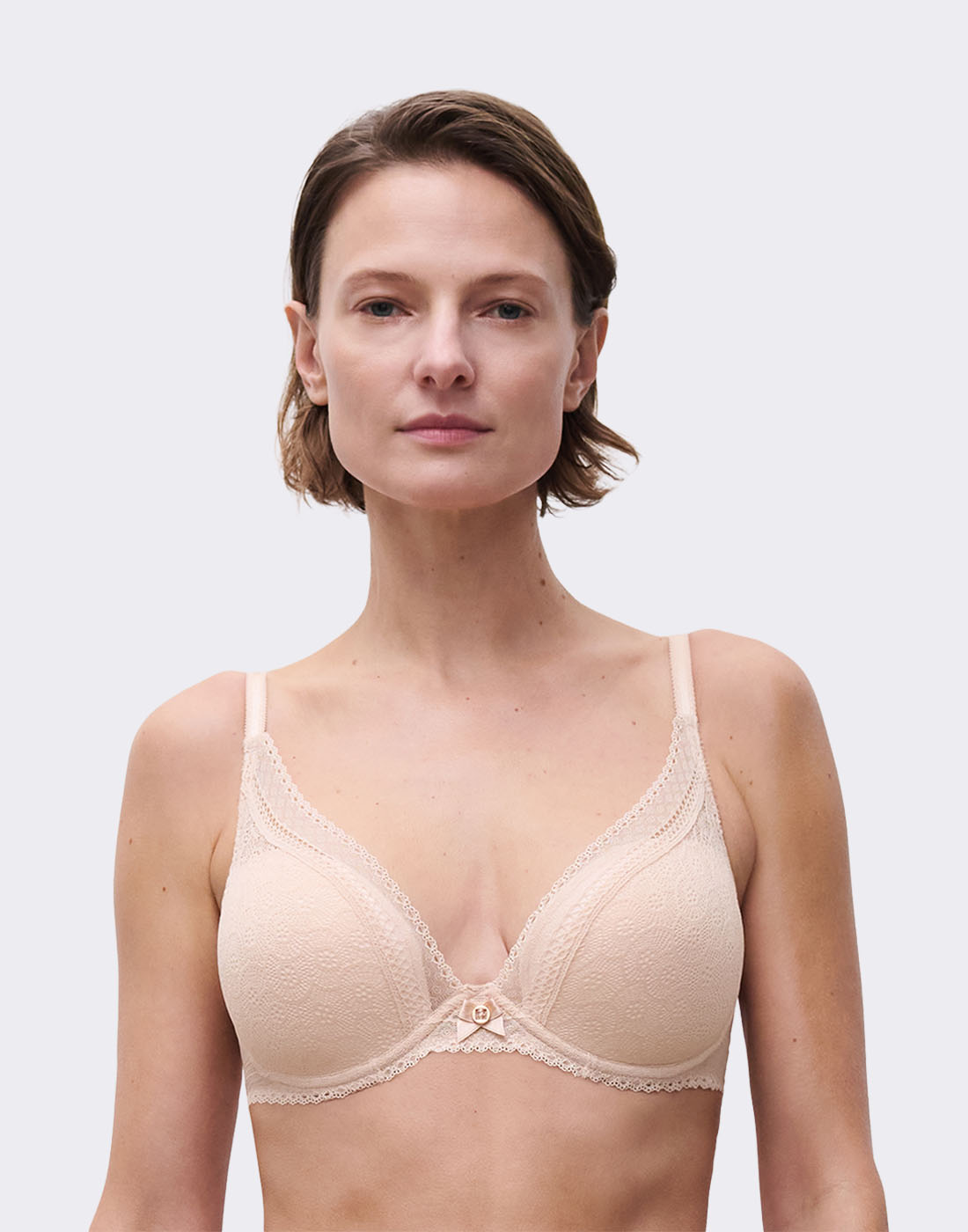 Chantelle festivite plunge t-skjorte bh golden beige