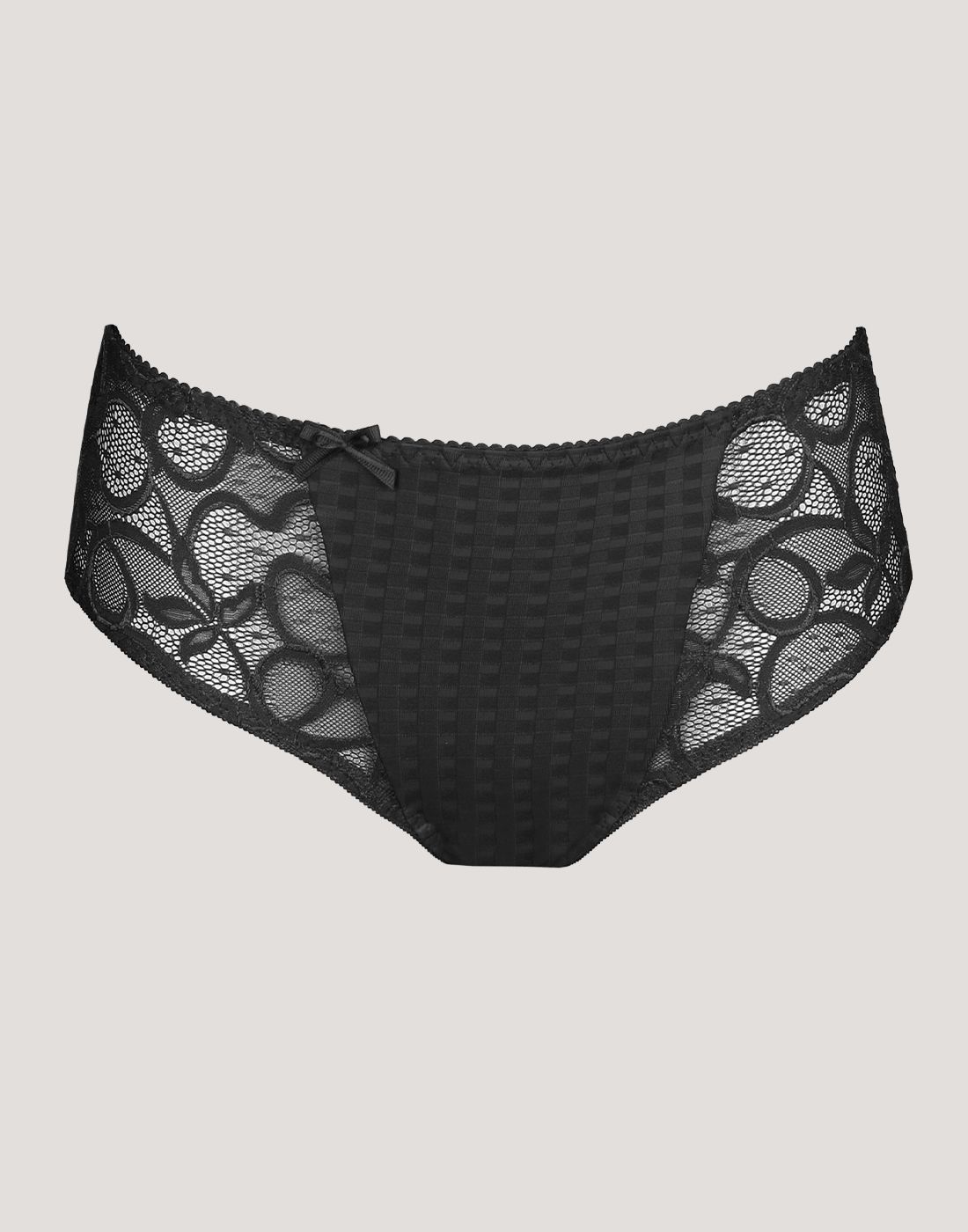 svart high waist truse med blonder