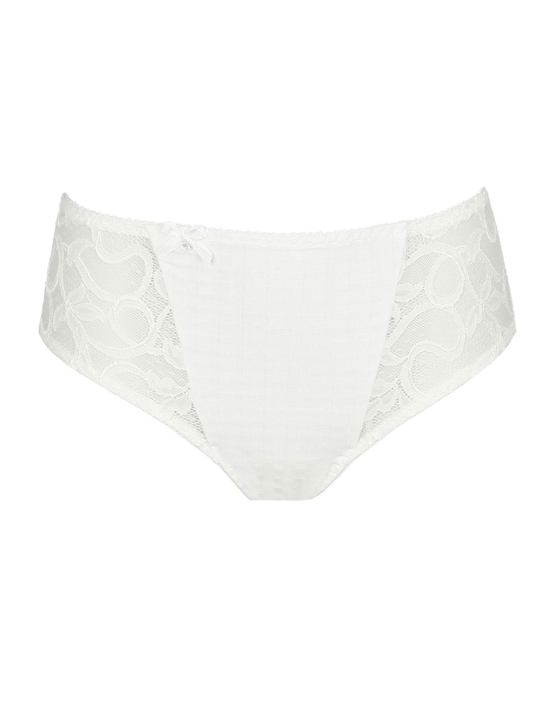 hvit high waist truse med blonder