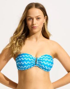 seafolly bikinioverdel beandeau i blå