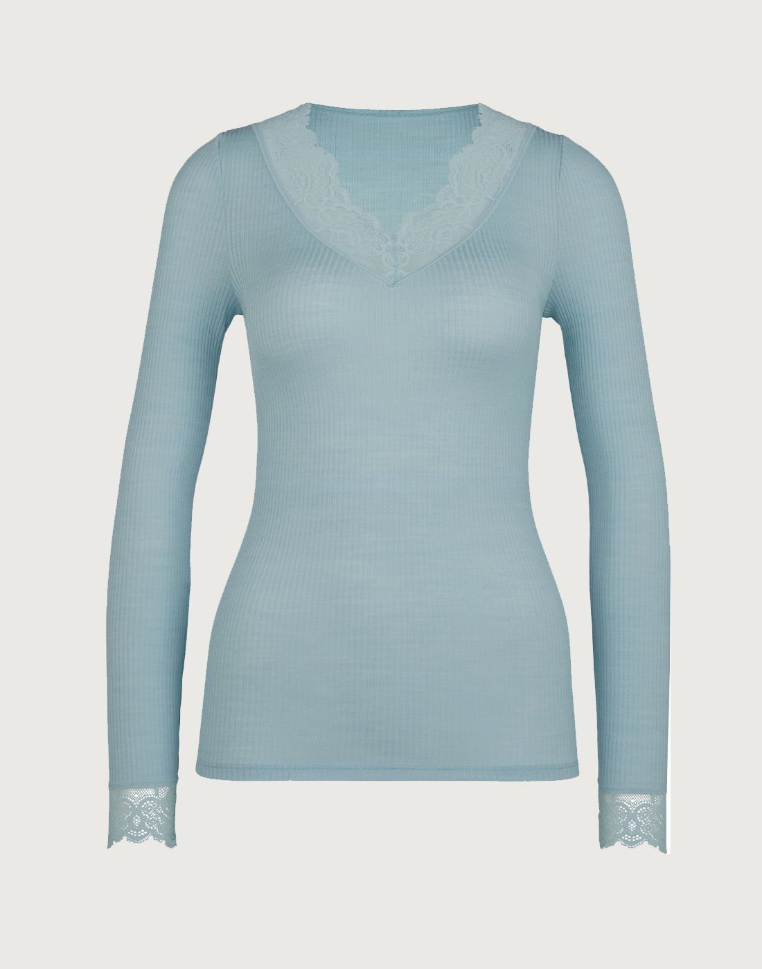 langermet ull og silke genser i sterling blue3