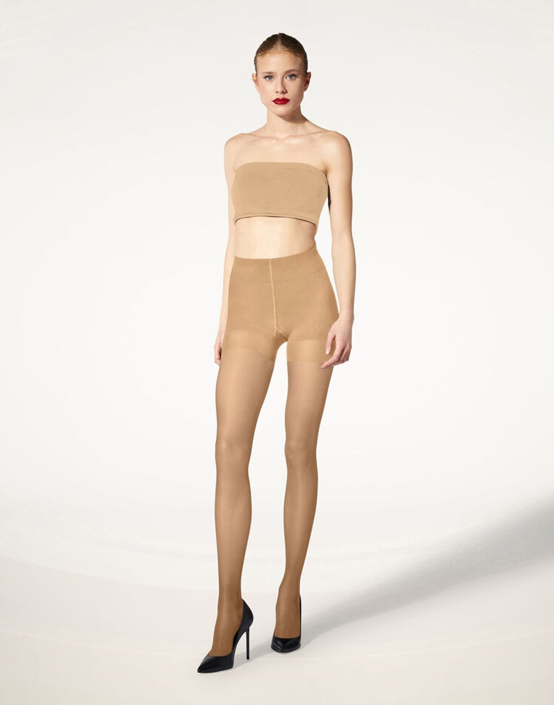 wolford miss 30 push up tights strømpebukse fairly light beige