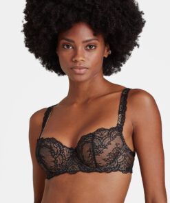aubade balconette bh noir svart blonder