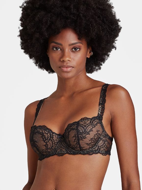 aubade balconette bh noir svart blonder