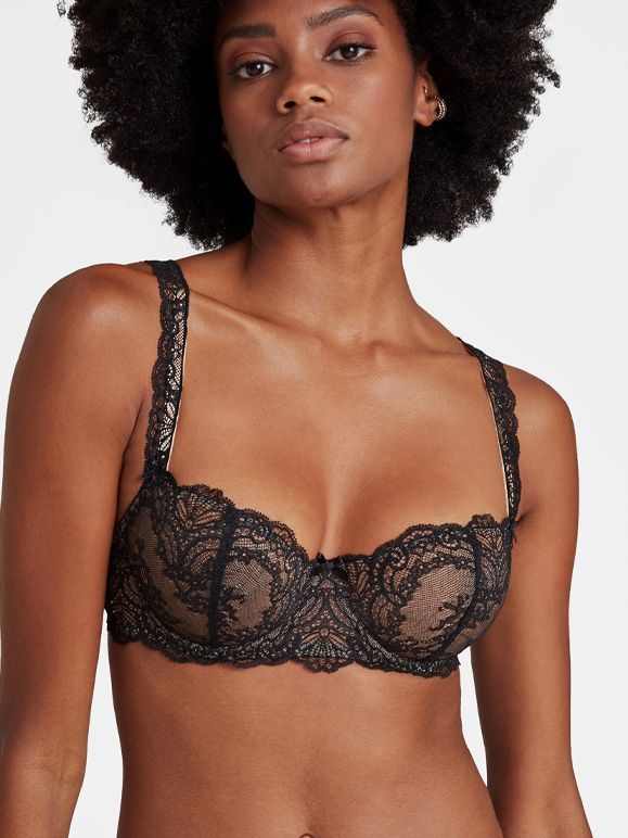 aubade balconette bh noir svart blonder