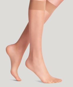 falke seidenglatt knestrømpe 15 denier powder beige