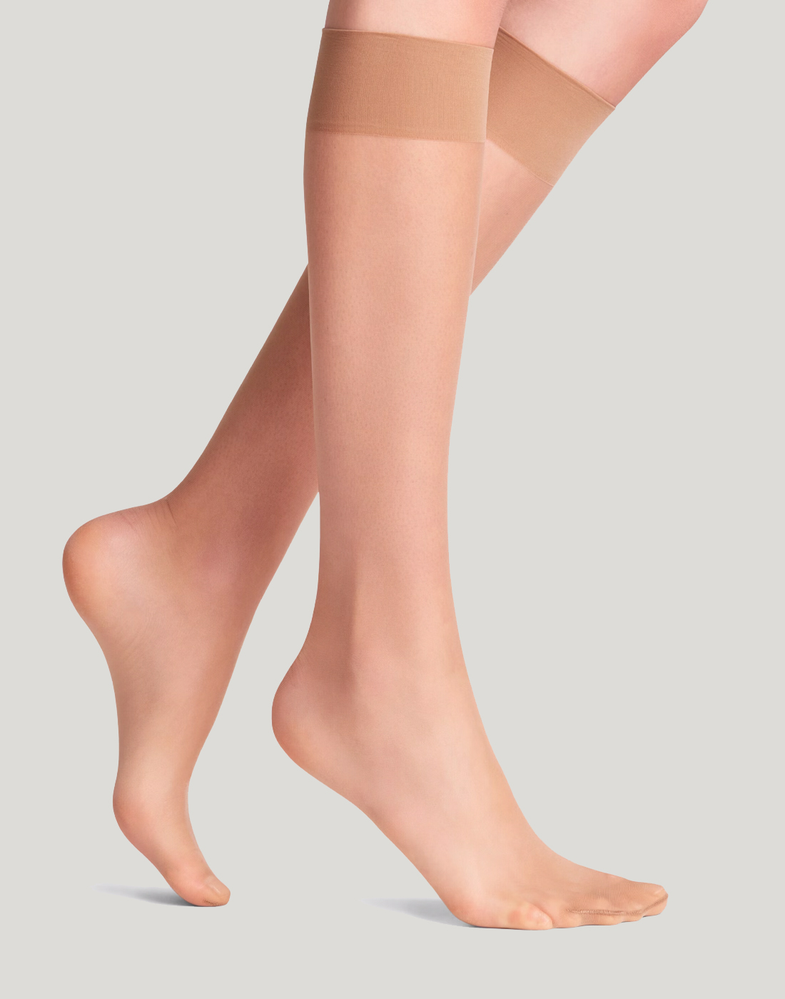 falke seidenglatt knestrømpe 15 denier powder beige