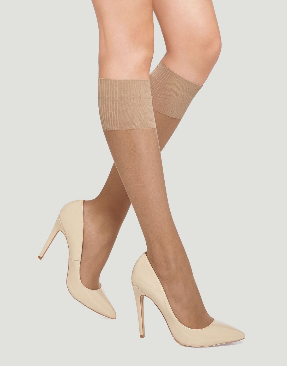 knestrømpe i beige 20 denier