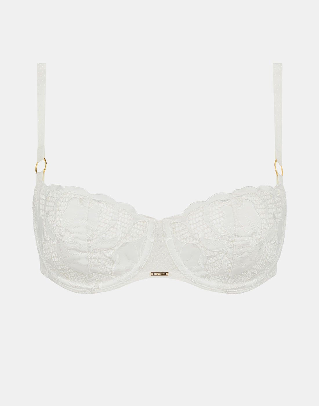 Chantelle fleurs balconette bh satin milk