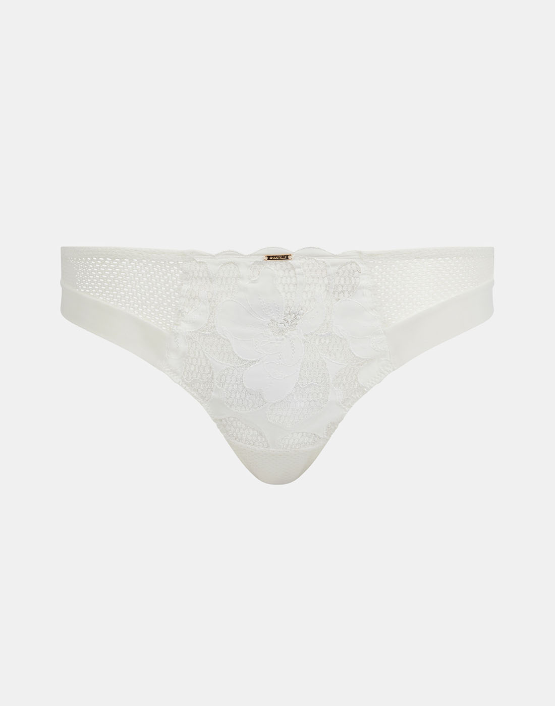 Chantelle fleurs string satin milk