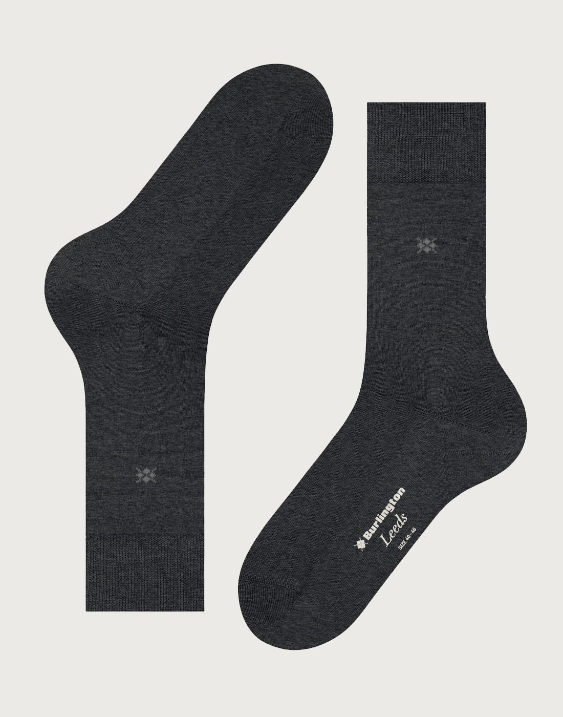 Leeds sokk marine asphalt melange grå1 ullsokk herre asphalt malange grå burlington leeds