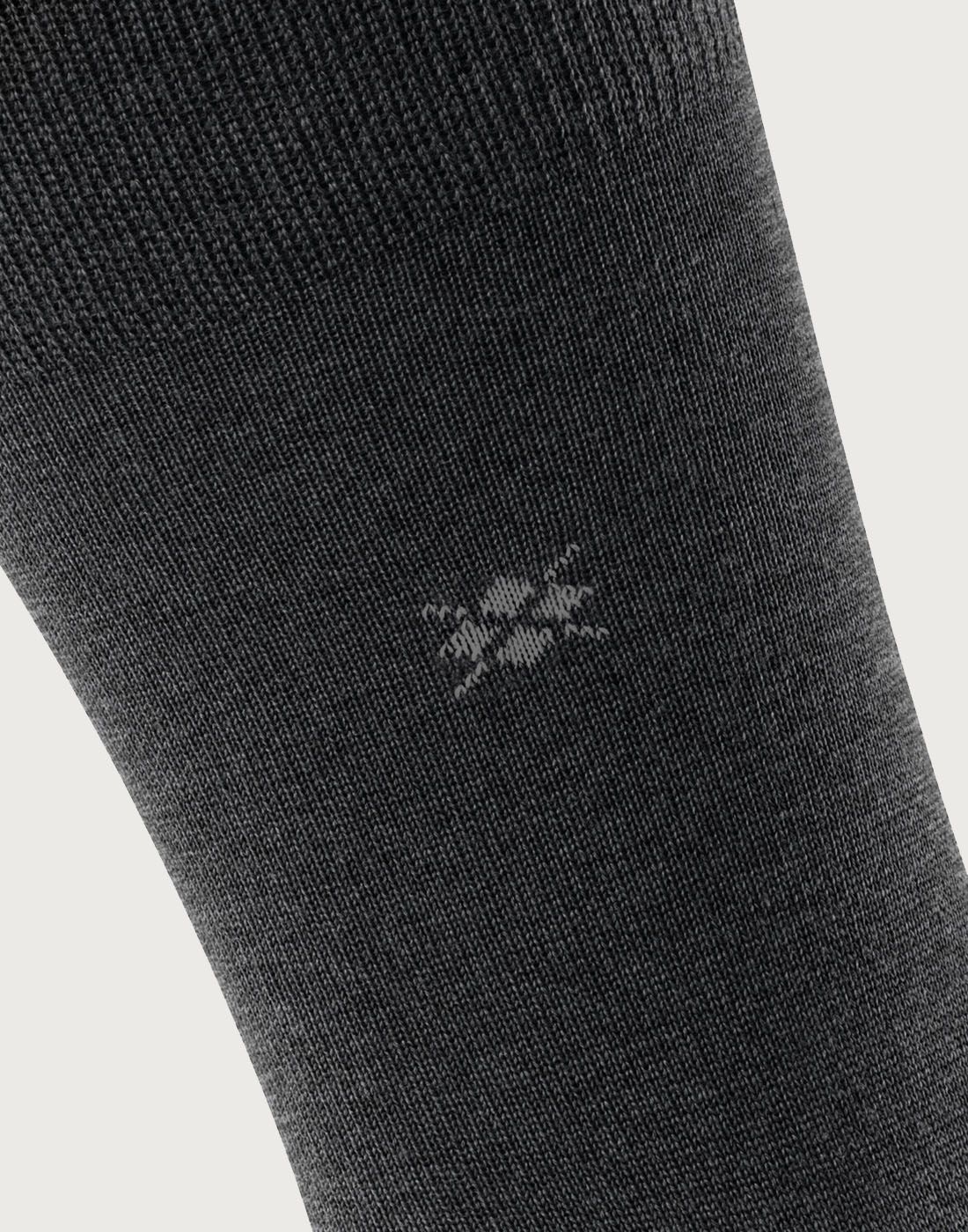 Leeds sokk marine asphalt melange grå2 ullsokk herre asphalt malange grå burlington leeds