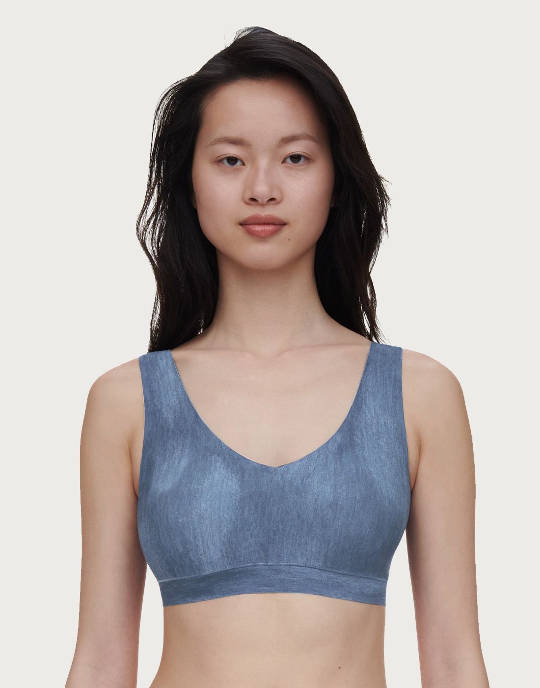 chantelle softstretch bh topp blue denim chantelle softstretch vattert bh topp blue denim print